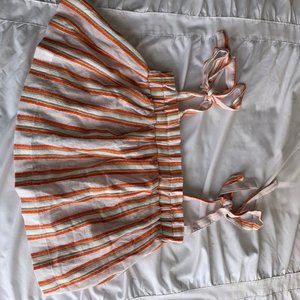 Cotton-On Stripped Cropped Canvas Top
